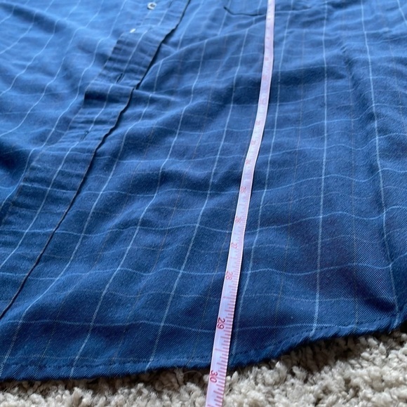 Dockers stain resistant wrinkle free Xl blue button down plaid shirt - Picture 6 of 7